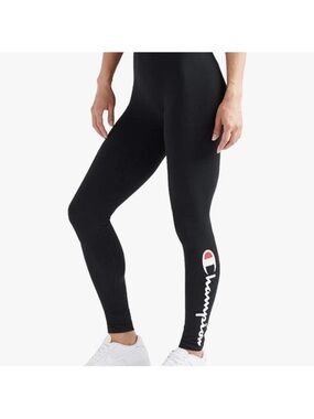 Champion Black High-Rise Logo Leggings